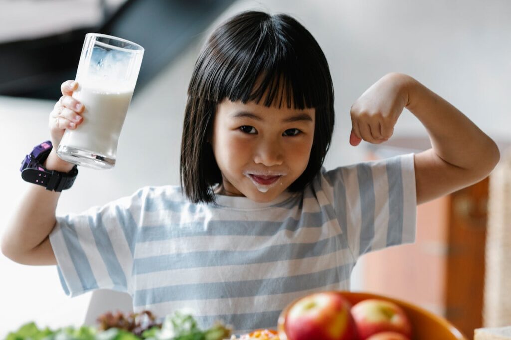 Calcium-rich foods like milk and cheese for stronger teeth