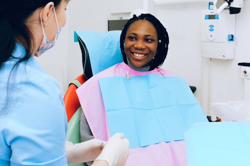 Dentist performing a regular checkup for strong and healthy teeth